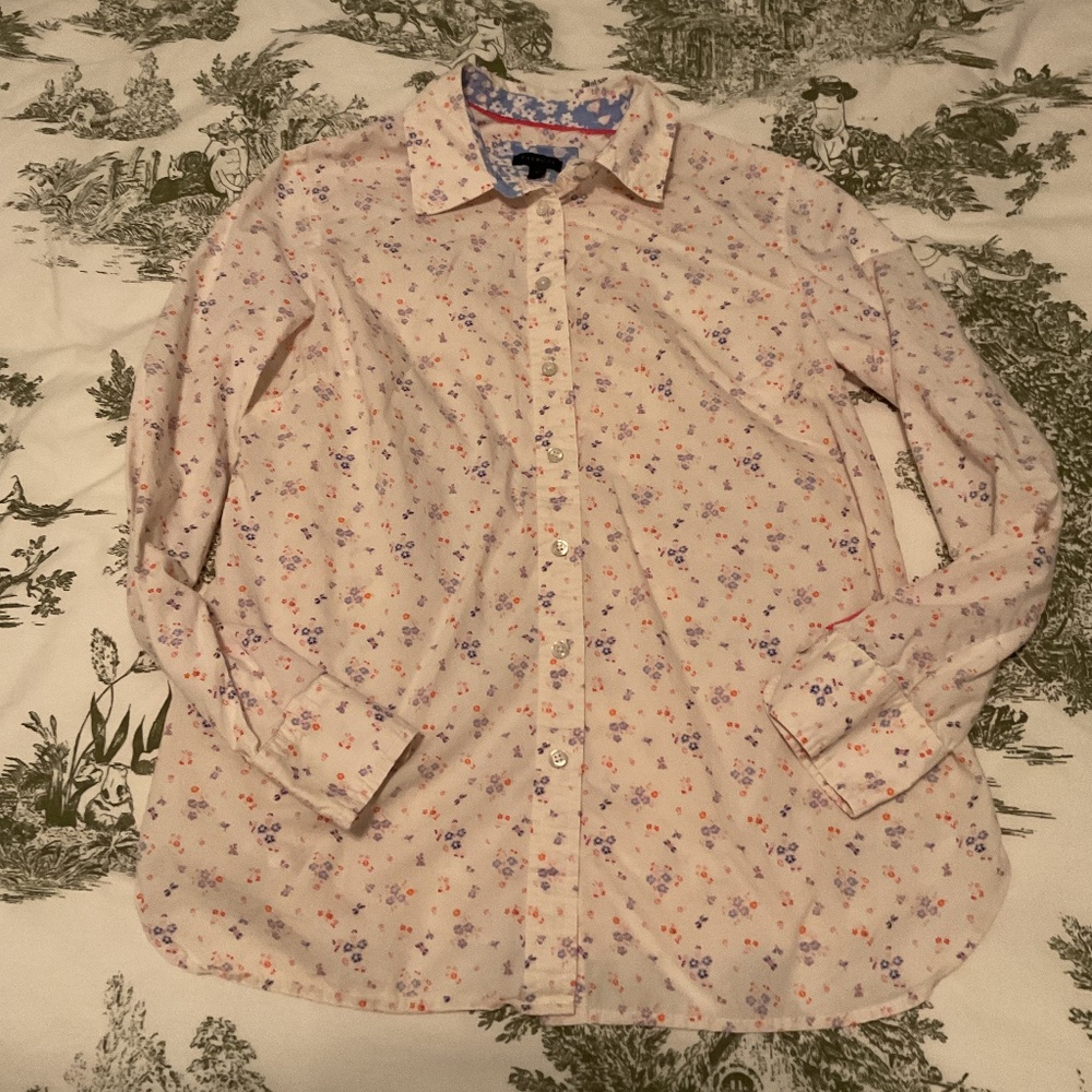 Floral button down blouse from Talbots, size Small